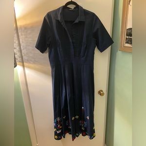 eShakti Cotton Poplin “Frozen Inspired” Shirt Dress